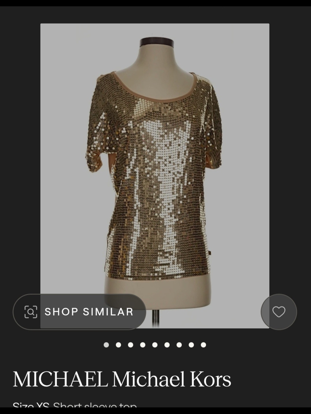 MICHAEL Michael Kors Gold Sequin Short Sleeve Tee